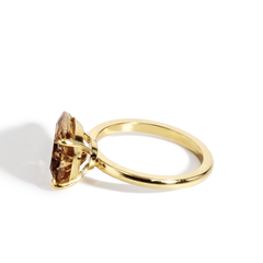 5 Carat Pear Shaped Fancy Orange Brown Diamond Engagement Ring