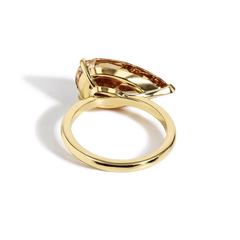 5 Carat Pear Shaped Fancy Orange Brown Diamond Engagement Ring