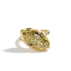 6 Carat Marquise Yellow Diamond Engagement Ring