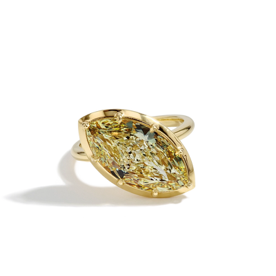 6 Carat Marquise Yellow Diamond Engagement Ring - J.R.DUNN product