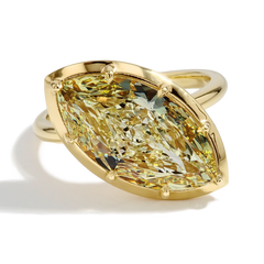 6 Carat Marquise Yellow Diamond Engagement Ring