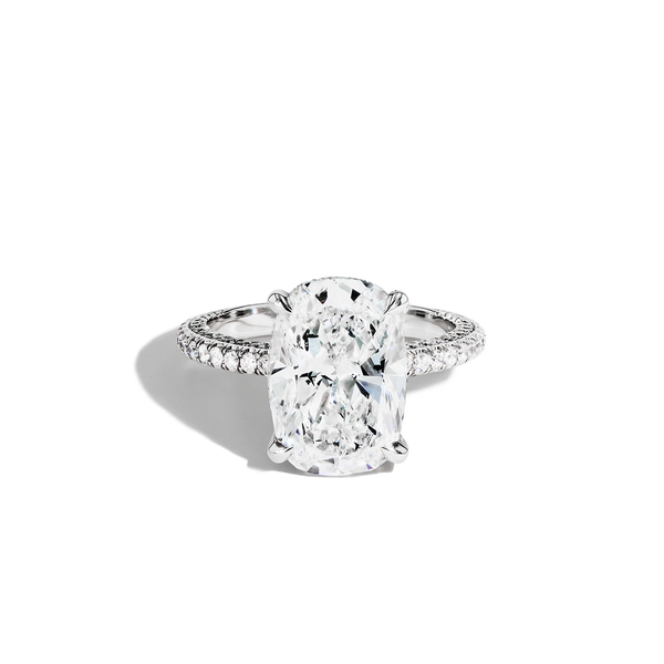 5 Carat Cushion-Cut Micro Pavé Engagement Ring