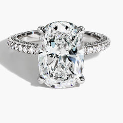5 Carat Cushion-Cut Micro Pavé Engagement Ring