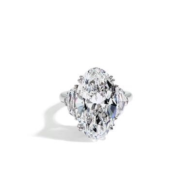 11 Carat Diamond Oval and Side Stone Ring - J.R.DUNN product