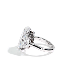 11 Carat Diamond Oval and Side Stone Ring