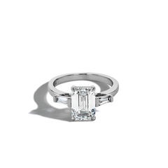 3 Carat Emerald Lab Diamond Engagement Ring