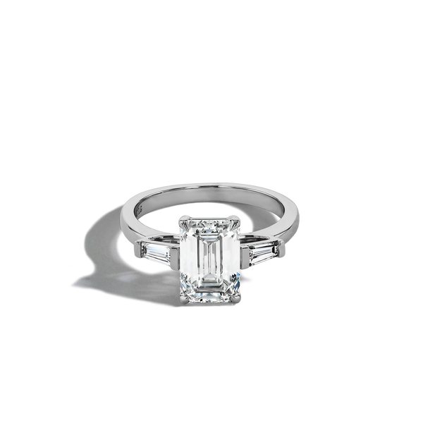 3 Carat Emerald Lab Diamond Engagement Ring