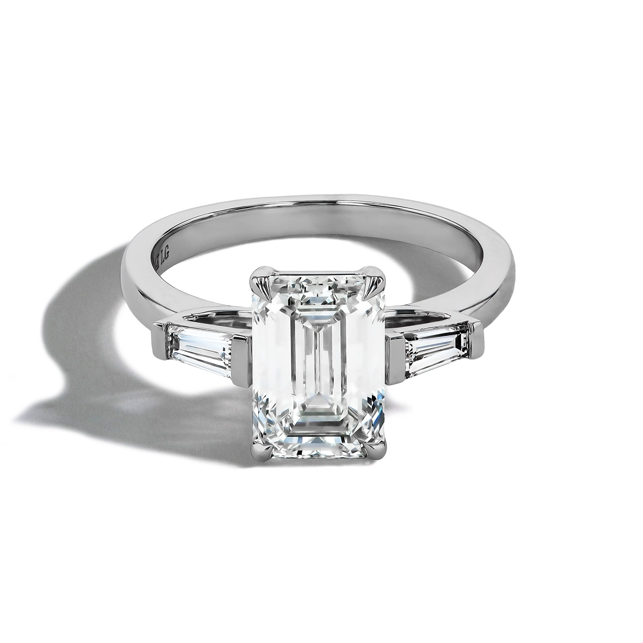 3 Carat Emerald Lab Diamond Engagement Ring
