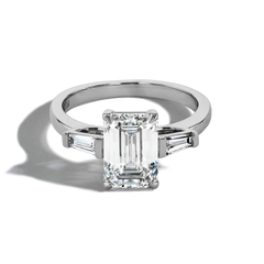 3 Carat Emerald Lab Diamond Engagement Ring