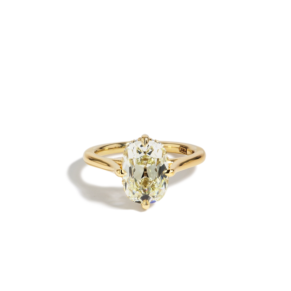 3 Carat Old Mine Elongated Cushion Cut Diamond Compass Engagement Ring