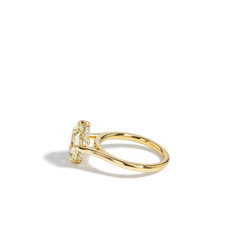 3 Carat Old Mine Elongated Cushion Cut Diamond Compass Engagement Ring