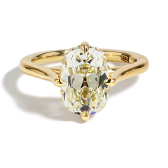 3 Carat Old Mine Elongated Cushion Cut Diamond Compass Engagement Ring