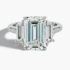 Emerald-Cut Three Stone Engagement Ring