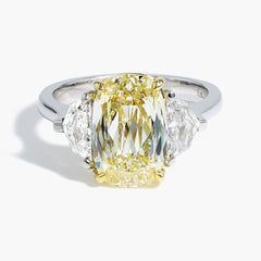 Three-Stone Yellow Diamond Engagement Ring