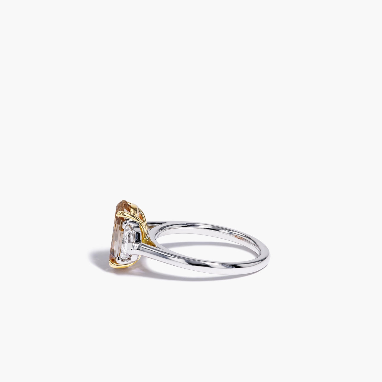 3 Carat Step Cut Oval Cognac Diamond Engagement Ring