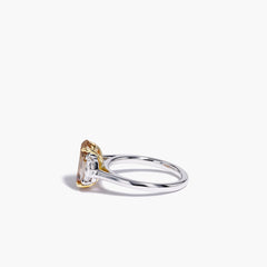 3 Carat Step Cut Oval Cognac Diamond Engagement Ring