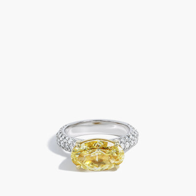 4 Carat Yellow Oval East to West Diamond Ring - Private Label product
