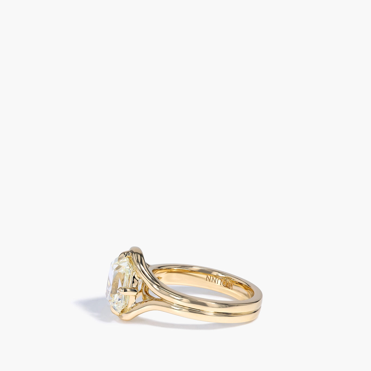 3 Carat Old Mine Cut Engagement Ring in Yellow Gold
