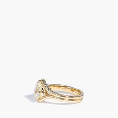 3 Carat Old Mine Cut Engagement Ring in Yellow Gold