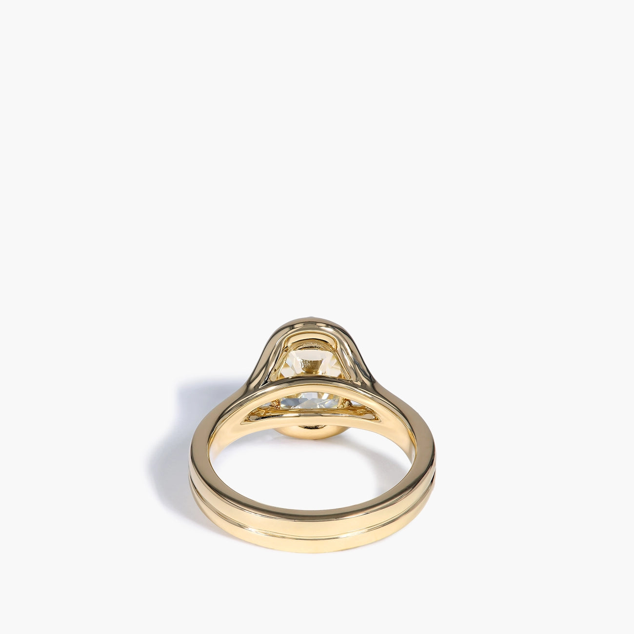 3 Carat Old Mine Cut Engagement Ring in Yellow Gold