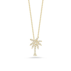 Roberto Coin Tiny Treasures Yellow Gold Diamond Palm Tree Pendant Necklace
