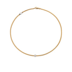 Fope EKA Diamond Yellow Gold Small Link 17" Necklace