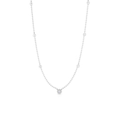 Roberto Coin Diamonds By The Inch White Gold Bead Chain Diamond Necklace