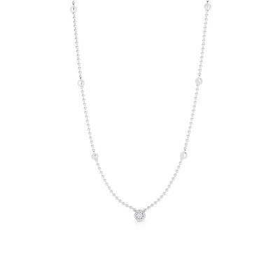 Roberto Coin Diamonds By The Inch White Gold Bead Chain Diamond Necklace - Roberto Coin product