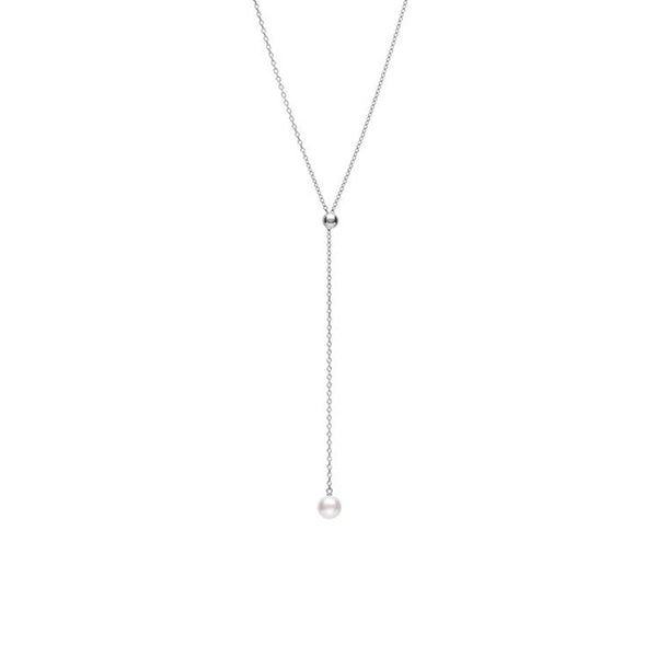 Mikimoto White Gold Akoya Pearl Lariat Necklace