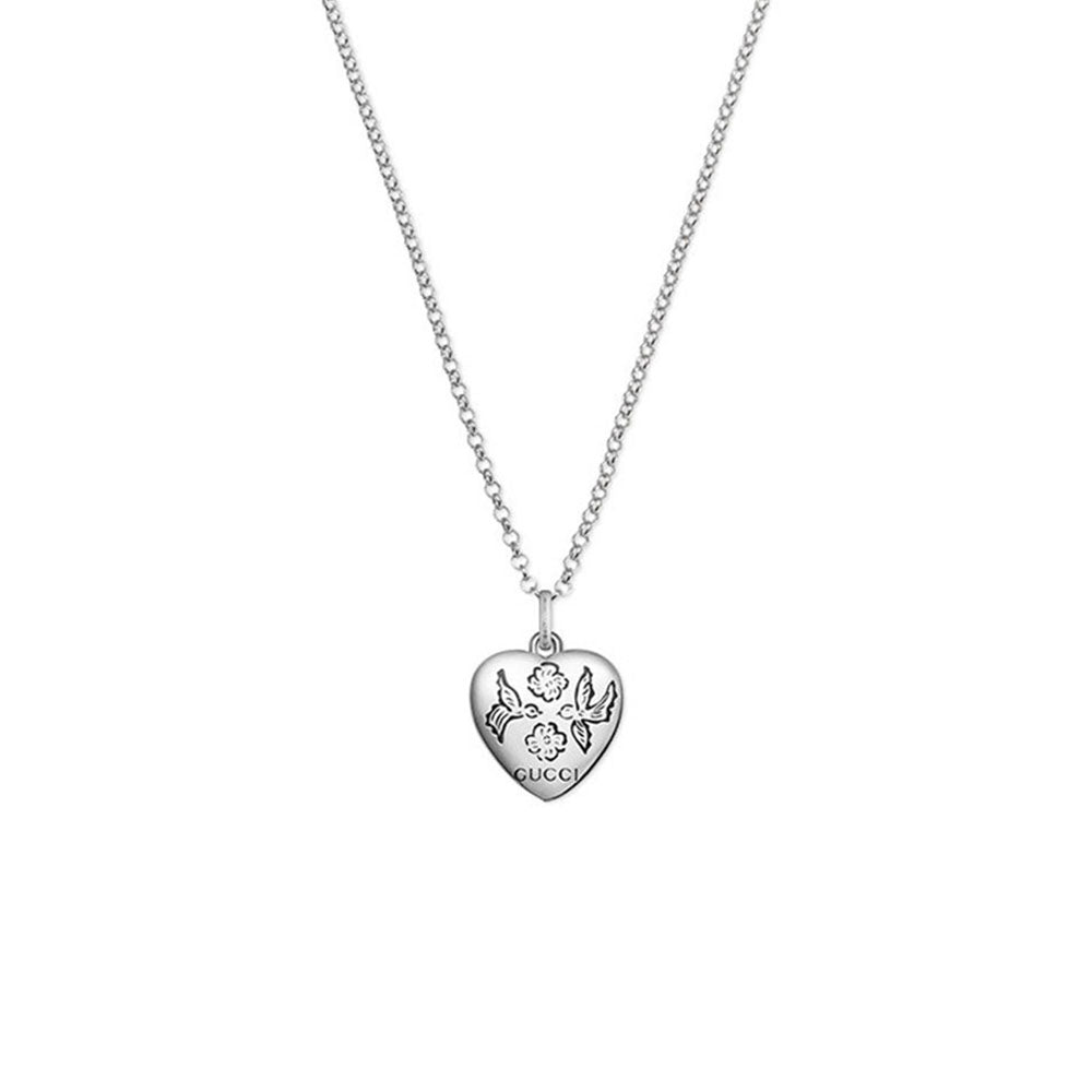 Gucci Sterling Silver Heart Pendant Necklace Gucci Blind For Love