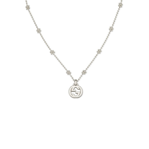 Gucci Interlocking G Silver Flower Station Necklace – J.R.DUNN