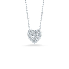 Roberto Coin Tiny Treasures Small Diamond Puffed Heart Necklace