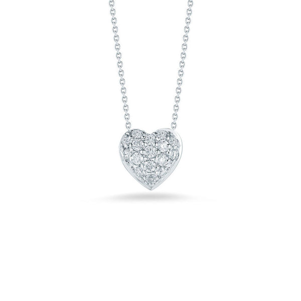 Roberto Coin Tiny Treasures Small Diamond Puffed Heart Necklace