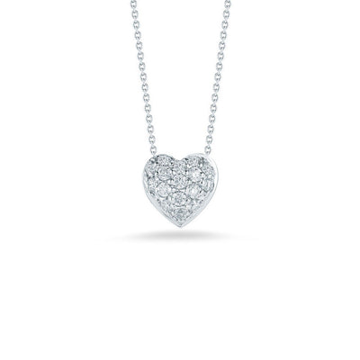 Roberto Coin Tiny Treasures Small Diamond Puffed Heart Necklace - Roberto Coin product