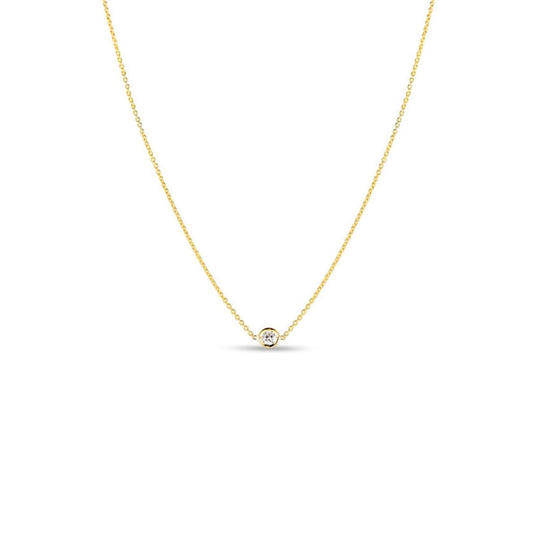 Roberto Coin Diamonds By The Inch Yellow Gold Single Diamond Pendant Necklace