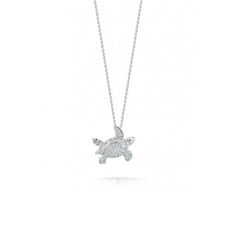 Roberto Coin Tiny Treasures White Gold Sea Turtle Pendant Necklace