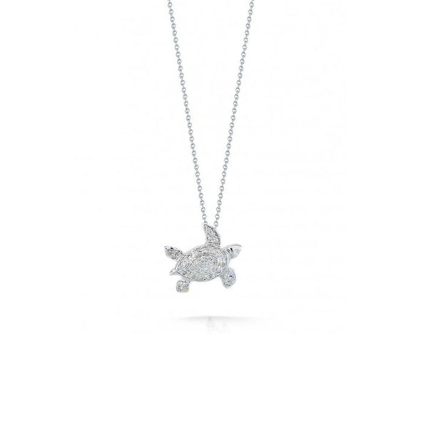 Roberto Coin Tiny Treasures White Gold Sea Turtle Pendant Necklace