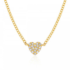 EF Collection Diamond Mini Heart Choker Necklace