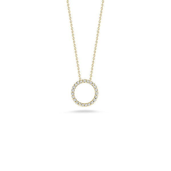 Roberto Coin Tiny Treasures Yellow Gold Diamond Circle Necklace