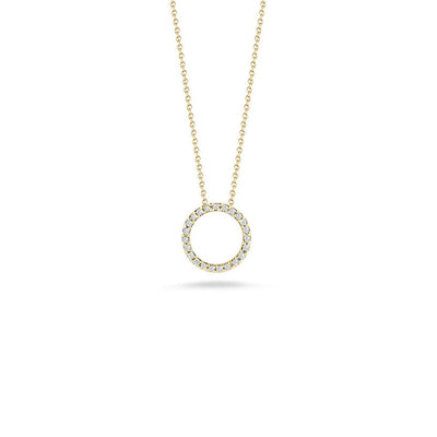 Roberto Coin Tiny Treasures Yellow Gold Diamond Circle Necklace - Roberto Coin product