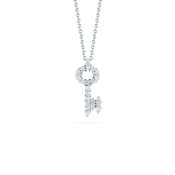 Roberto Coin Tiny Treasures Diamond Key Pendant Necklace