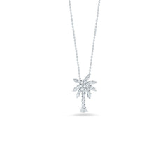 Roberto Coin Tiny Treasures White Gold Diamond Palm Tree Pendant Necklace