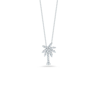 Roberto Coin Tiny Treasures White Gold Diamond Palm Tree Pendant Necklace - Roberto Coin product