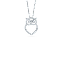 Roberto Coin Tiny Treasures White Gold Owl Pendant Necklace