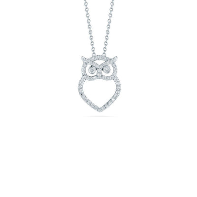 Roberto Coin Tiny Treasures White Gold Owl Pendant Necklace - Roberto Coin product