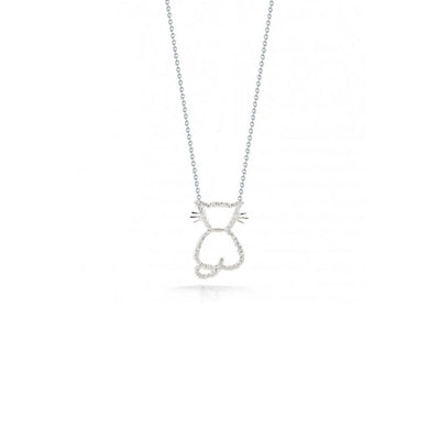 Roberto Coin Tiny Treasures White Gold Kitty Pendant Necklace - Roberto Coin product