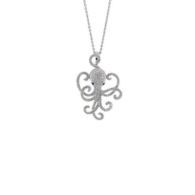Roberto Coin Tiny Treasures White Gold Diamond Octopus Pendant and Chain Necklace - Roberto Coin product