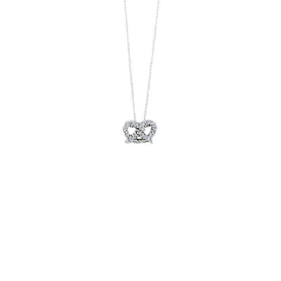 Roberto Coin Tiny Treasures White Gold Diamond Pretzel Necklace - Roberto Coin product