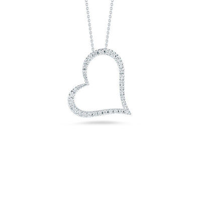 Roberto Coin Tiny Treasures White Gold Open Heart Pendant Necklace - Roberto Coin product
