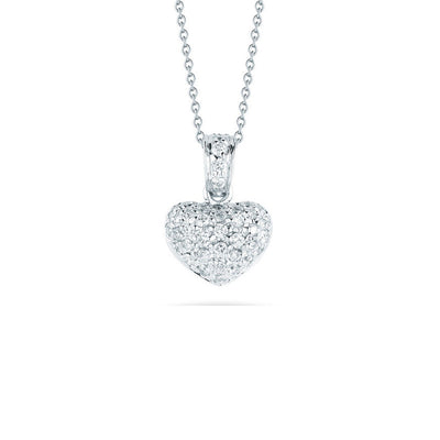 Roberto Coin Tiny Treasures Diamond Puffed Heart Necklace - Roberto Coin product